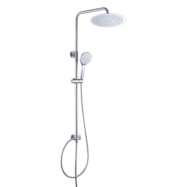 Joho 304 Doccia Soffione Colonna Acciaio Inox Cromato Idromassaggio Senza Miscelatore Termostatica Soffione Set Doccia A Pioggia Doccetta Mano D20Cm-image