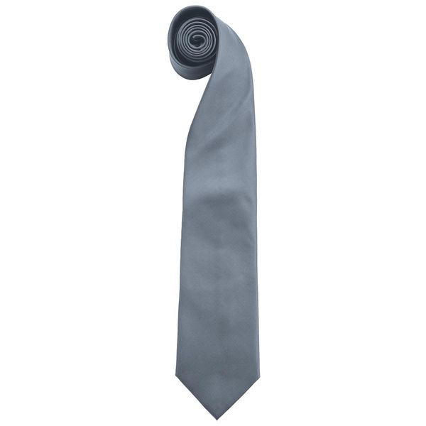 Cravatta Da Uomo Premier Colours, Tinta Unita RW1156 (Taglia Unica) (Grigio)-image