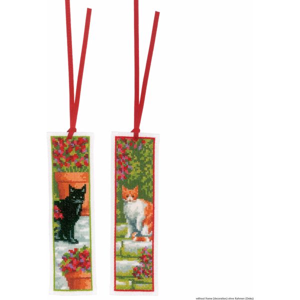 Vervaco Bookmark Punto Croce Set "Cats Set Of 2"", Schema Di Conteggio"-image