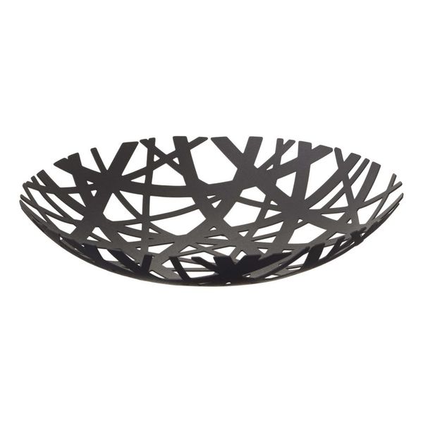 Yamazaki Cesto Di Frutta In Metallo Ciotola Di Frutta Nera Design Moderno Ciotola Decorativa 02498-image