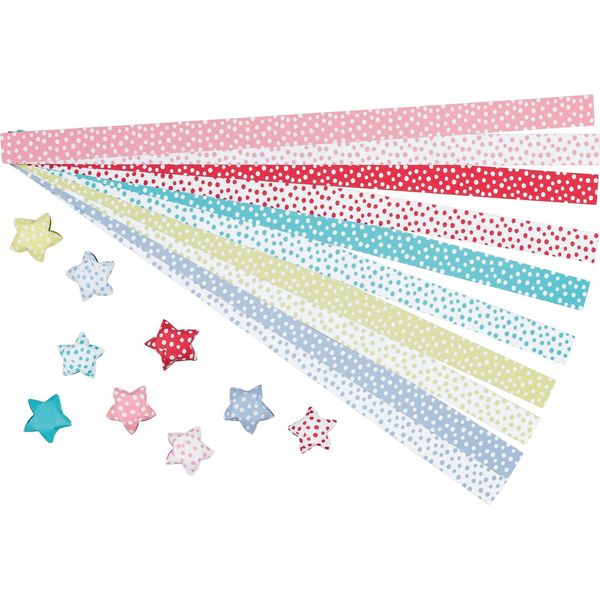Goki 58442 Set Di Stelle Pieghevoli 29 X 1,5 Cm, Carta, 100 Strisce, Multicolore (1 Set)-image