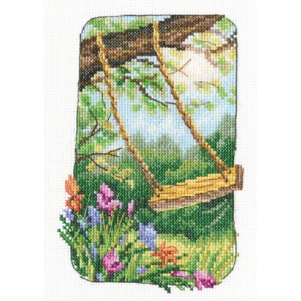 Rto Set Punto Croce "Il Vecchio Giardino Della Nonna"", Schema Di Conteggio, 12X17,5Cm C345"-image