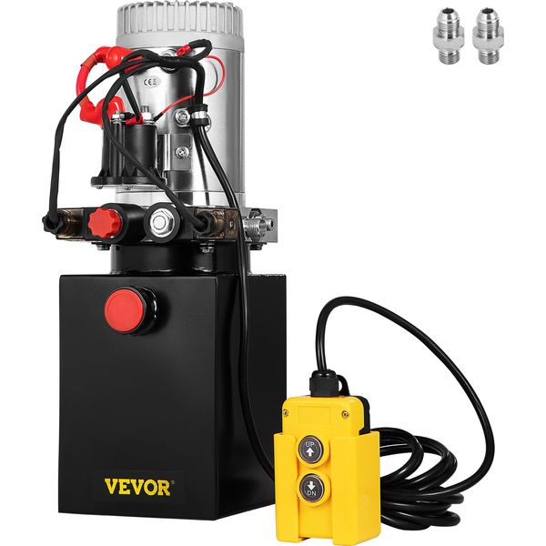 Pompa Idraulica Vevor 4L Pompa Ribaltabile A Semplice Effetto Da 1,6-3 Kw Con Serbatoio Metallico Da 4L Telecomando Con Cavo Da 4,5 M-image