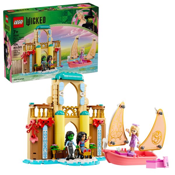 Lego Wicked Glinda, Elphaba E Nessarose Alla Shiz University, Barca A Vela E 3 Figure, Barca Giocattolo, Regalo Per Bambine E Bambini Dai 7 Anni In Su Che Amano Le Case Delle Bambole 75681-image