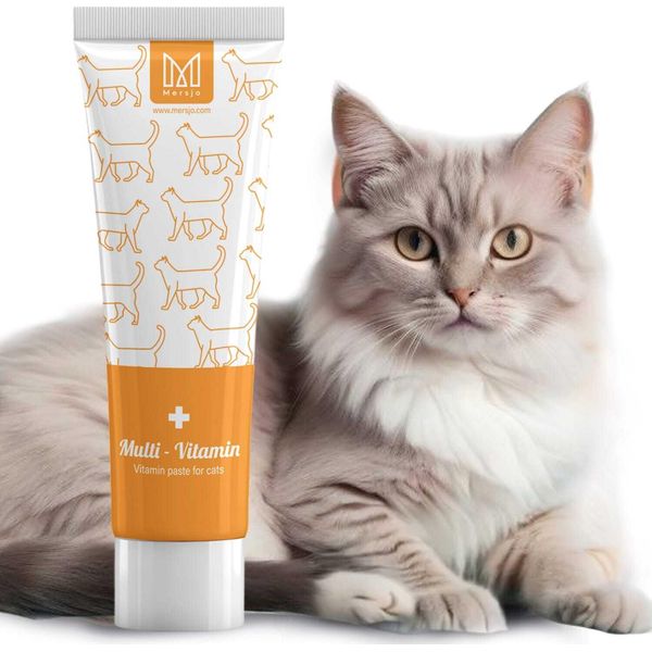 Pasta Decongestionante Per Gatti Con Multivitaminico, Integratore Alimentare Mersjo Multi-Vitamin 100G-image