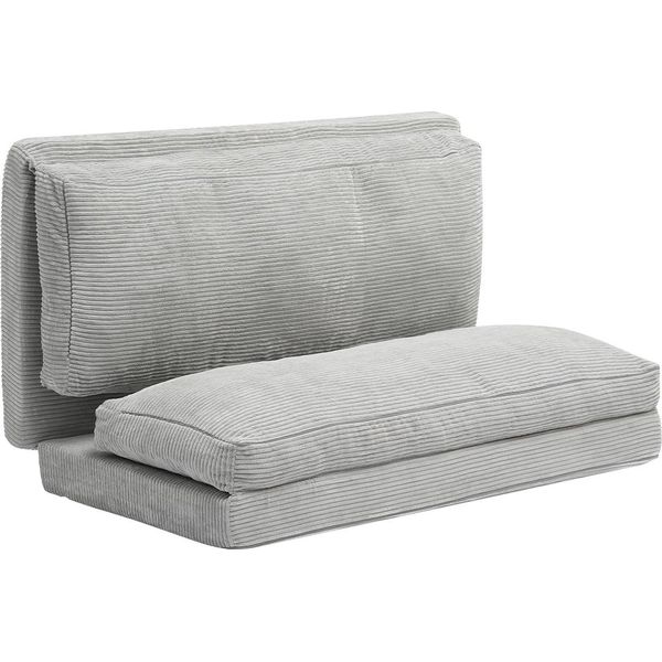 Succebuy Divano Pieghevole, Divano Letto Pieghevole 3 In 1 Con Rivestimento Lavabile, 25D Schiuma Di Memoria Ad Alta Densità, Divano Letto Convertibile, Per Soggiorno, Camera Da Letto, Camera Degli Ospiti, Grigio Chiaro (Intero)-image
