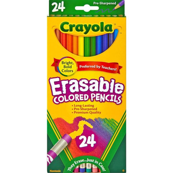 Crayola | Matite Colorate Cancellabili - 24 Colori - Alta Qualità - Matite Colorate - Articoli Scolastici-image