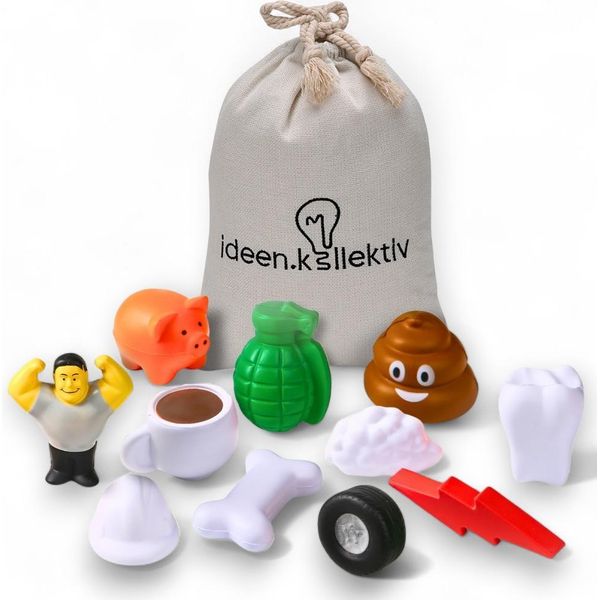 Ideen.Kollektiv Set Di 11 Palline Per La Moderazione: Vari Design Per Il Coaching, Il Team Building E Il Pensiero Creativo Con Sacchetto Di Cotone Di Alta Qualità V.2-image