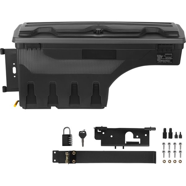 Succebuy Cassetta Di Stoccaggio Per Il Letto Di Carico, Coperchio Con Serratura, Cassetta Degli Attrezzi Impermeabile In Abs Da 6,6 Gal/20 L Con Lucchetto Con Password, Compatibile Con Dodge Ram 1500 2019-2021, Lato Guida, Nero-image