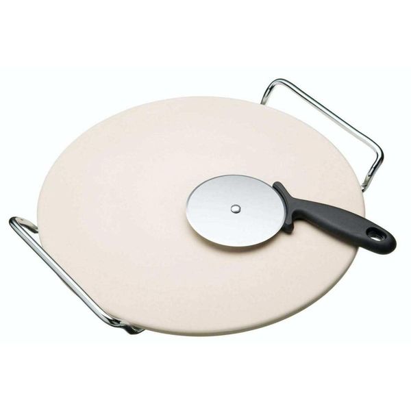 Kitchencraft Pietra Per Pizza E Coltello Per Pizza - 32 Cm-image