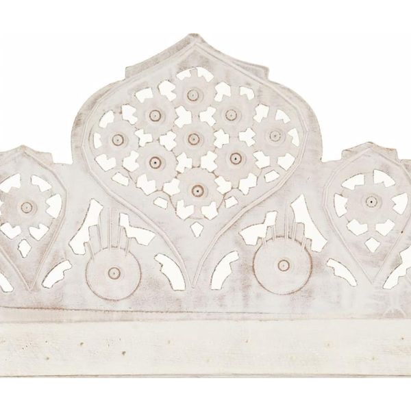 Divisorio 4 Pezzi Intagliato A Mano In Legno Massello Di Mango Bianco 160×165Cm-image