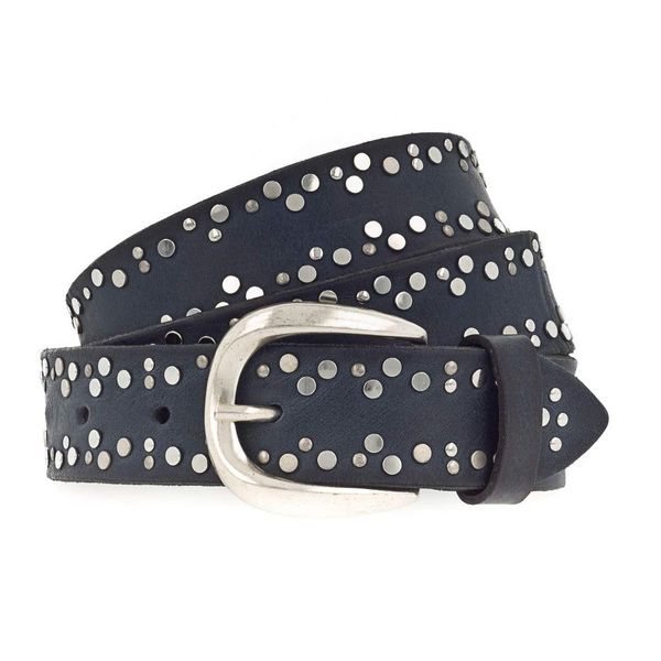 Vanzetti Pelle Cintura Denim Love 30Mm Full Leather Belt W95 Marine Blu-image