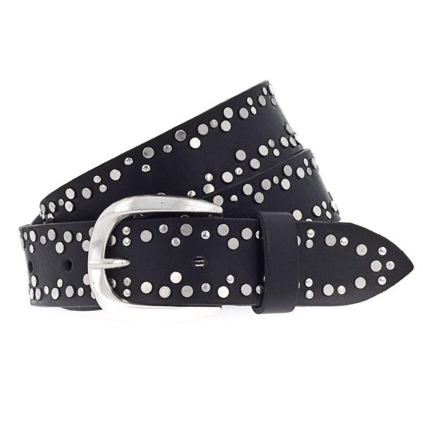 Vanzetti Pelle Cintura Denim Love 30Mm Full Leather Belt W100 Black Nero-image