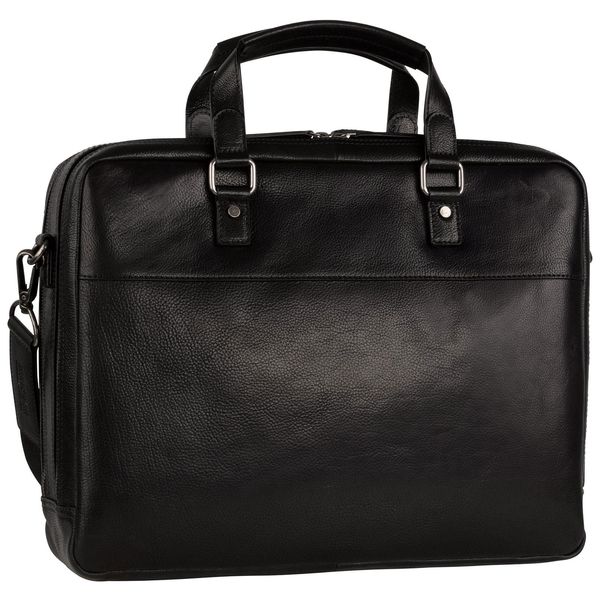 Leonhard Heyden Cartella Laptop Bag Con Scomparto Per Laptop Roma Zipped Briefcase 2 Compartments Black Nero-image