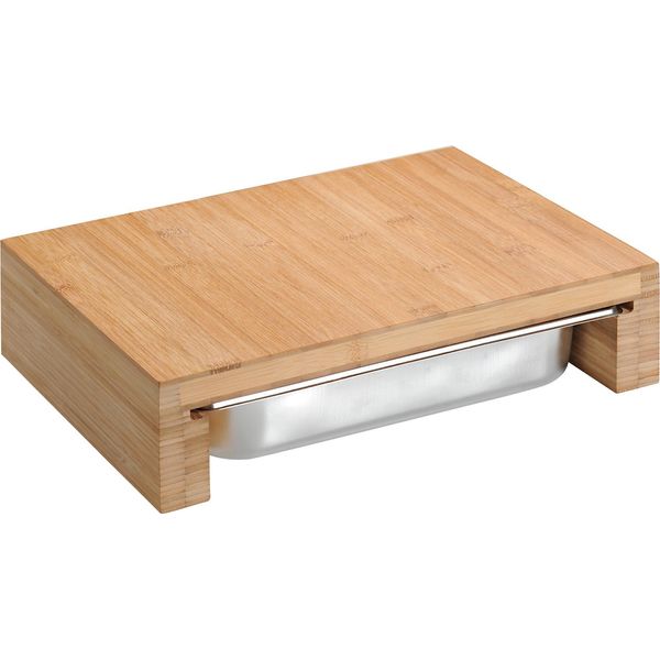 Kesper Tagliere In Bambù Con Contenitore, Acciaio Inox Kesper 58354-image