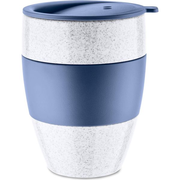 Koziol Tazza Termica Aroma To Go Con Coperchio 400Ml Biologico, Bianco/Blu-image