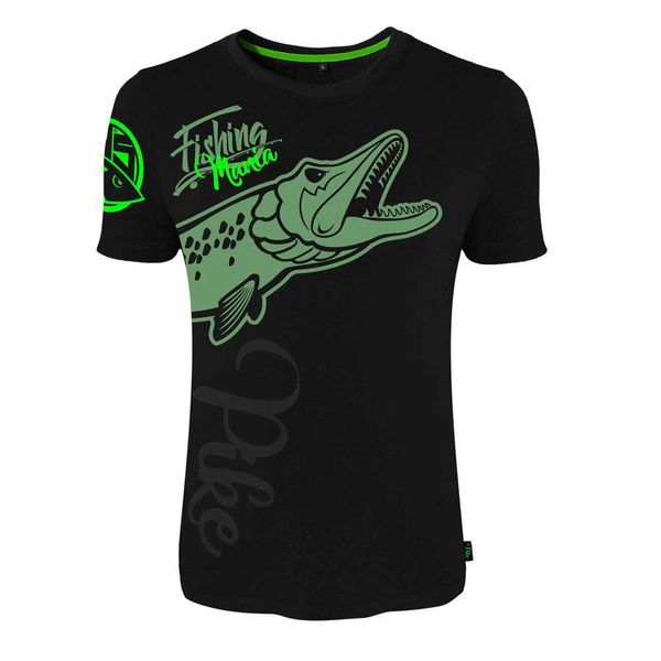 Hotspot Design Fishing Mania Pike, Xl, Nero-Verde, T-Shirt, 010000804-image