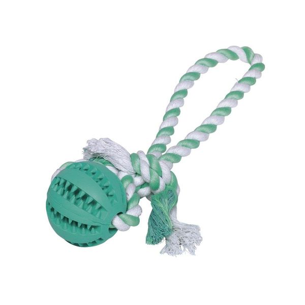 Palla In Gomma Piena Con Corda "Dental Line" Palla: Ø 7 Cm; Palla Con Corda: 30 Cm-image