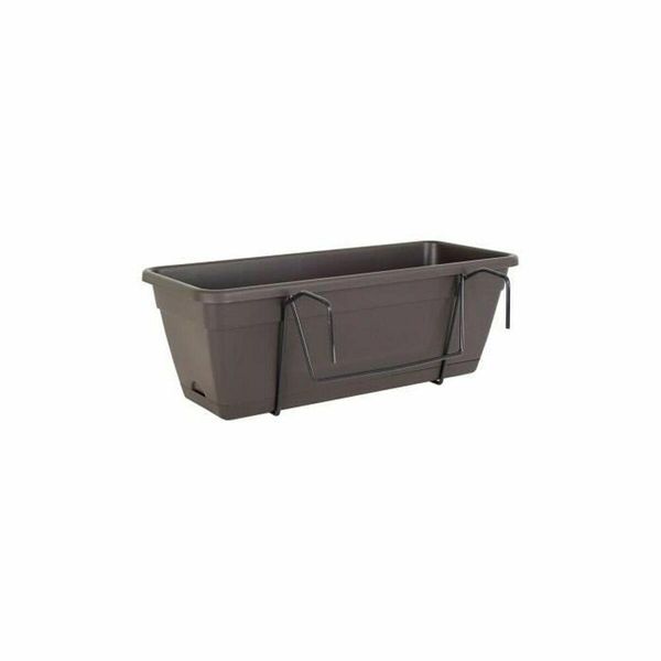 Artevasi Venezia Fioriera Con Riserva D'acqua - 10 L - 49 X 19,5 X 16,6 Cm - Grigio Antracite-image