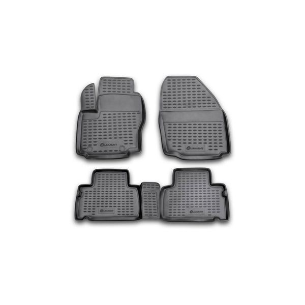 Tappetini Auto In Gomma Novline Ford S-Max 2006-2015 (Fissaggio Ovale, Distanza Di Fissaggio 25,5 Cm)-image