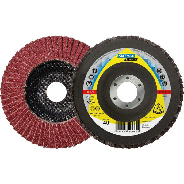 10 X Klingspor Smt 924 Disco Mop Abrasivo In Ceramica, 125 X 22,23 Mm Grana 80 Convessa-image