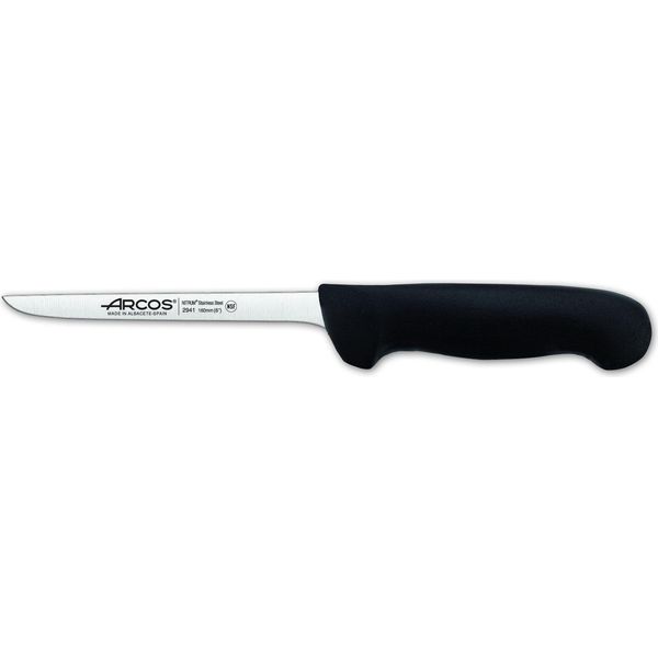 Coltello Da Disosso Arcos Color - Prof 294125 In Acciaio Inox Nitrum E Mango Lama Ergonomica In Polipropilene Nero E Lama Da 16 Cm, Vetrinetta-image