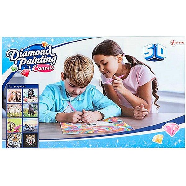 Toi-Toys Pittura A Diamante Su Tela Tesa 30X30Cm Colori Diversi-image