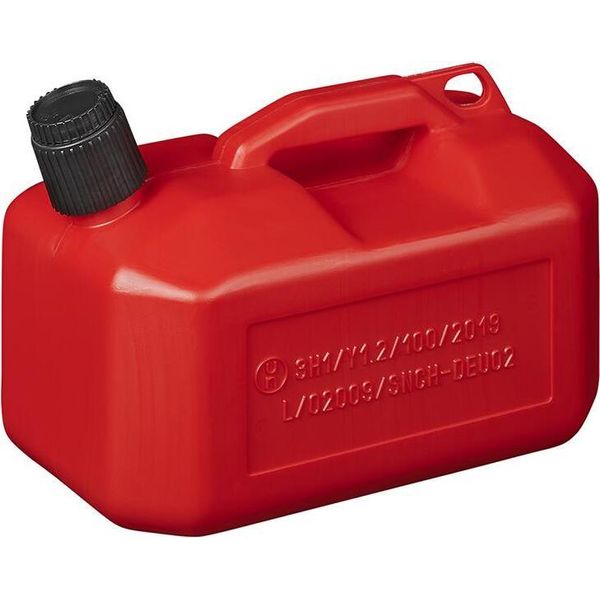 Tanica Carburante 5L Plastica Rossa Omologata Onu (Modello Basso)-image