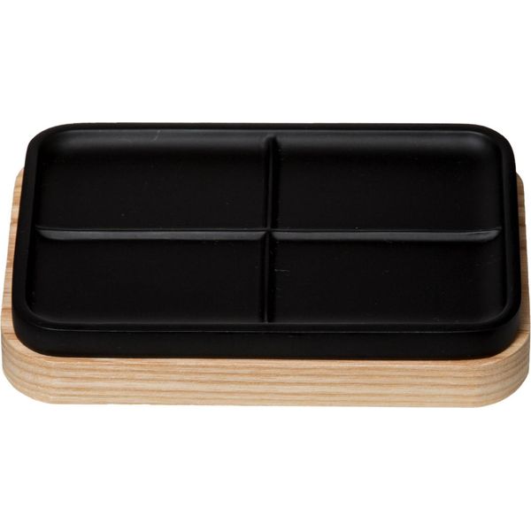 5Five Simply Smart | Portasapone - Natureo - Nero - Design Moderno - Con Base In Legno-image
