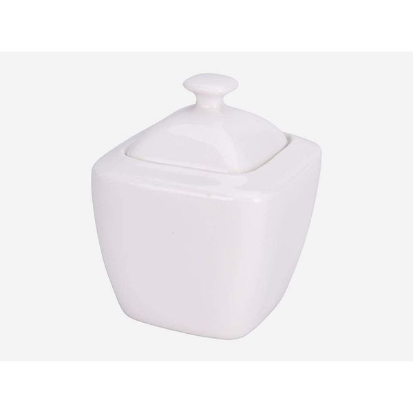 Zuccheriera In Porcellana Con Coperchio, 320 Ml, Bianco-image