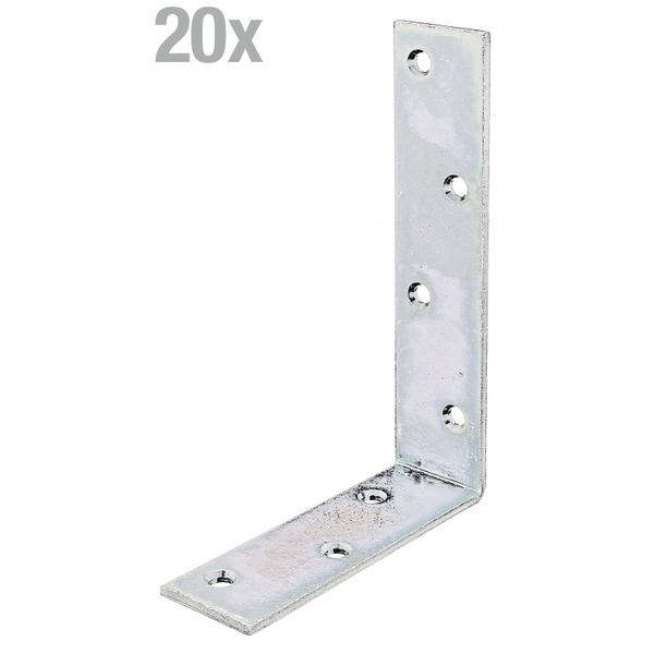 Alberts 848002 Angolo Di Trave, Zincato, Passivato A Film Spesso, 120 X 180 X 40 Mm, Set Da 20-image