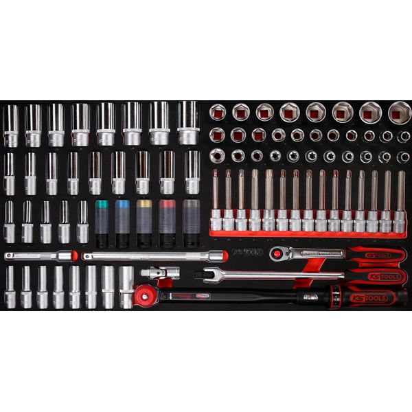 Ks Tools Set Di Chiavi A Bussola Da 1/2" Con Inserto In Schiuma 86 Pz. 813.0086"-image