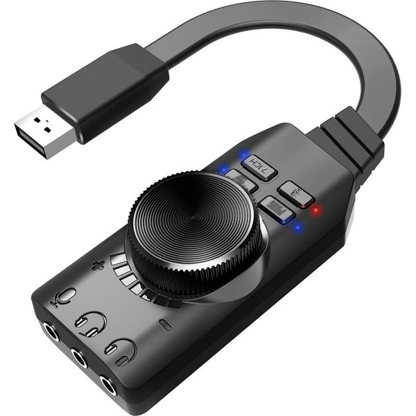 GS3 Usb 2.0 Scheda Audio Esterna Adattatore Per Scheda Audio Virtuale A 7.1 Canali Plug And Play Con Prese Per Cuffie E Microfono-image