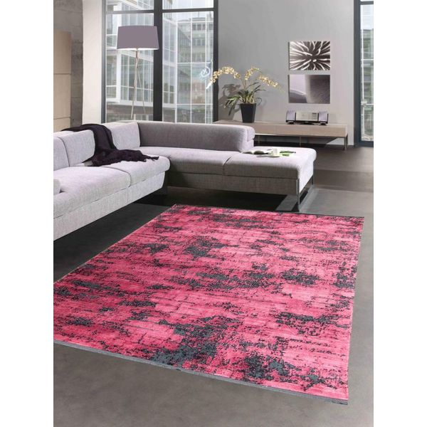 Tappeto Orientale Da Salotto Con Disegno Astratto In Nero Rosso Dimensioni - 160X230 Cm-image