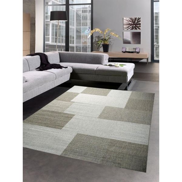 Tappeto Sisal Look Cucina Runner Tappeto Cucina Check Grey Dimensioni - 80X200 Cm-image
