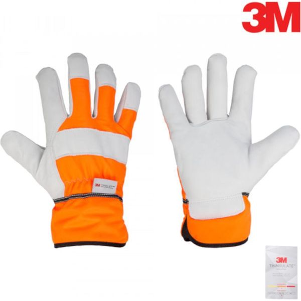 Guanti Guanti Da Lavoro In Pelle Bovina +3M Fodera Thinsulate Taglia 9,5 9769-image