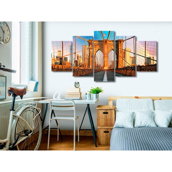 Brooklyn Bridge Quadro In Vetro Acrilico Quadri Moderni Da Parete In Vetro D-B-0254-K-M-image
