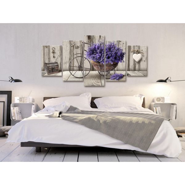 Lavendel Flowers Quadro In Vetro Acrilico Arte Moderna Da Parete Quadri In Vetro B-C-0644-K-M-image