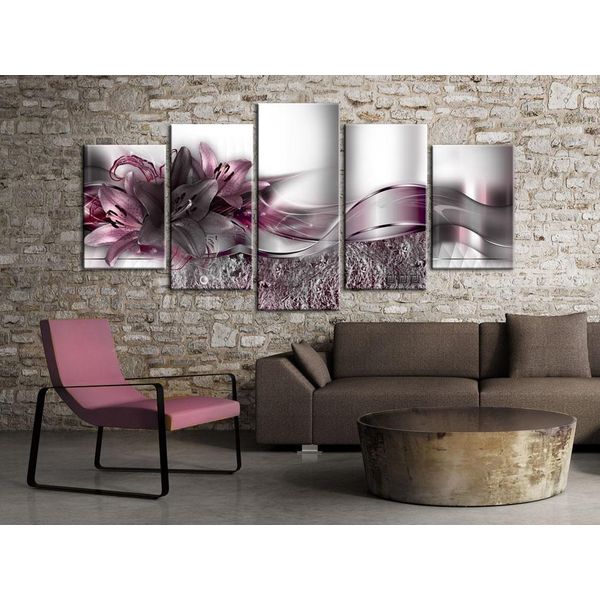 Fiori Asstratti Quadro Di Vetro Acrilico Arte Moderna Da Parete Quadri Di Vetro Immagini B-A-0273-K-P-image