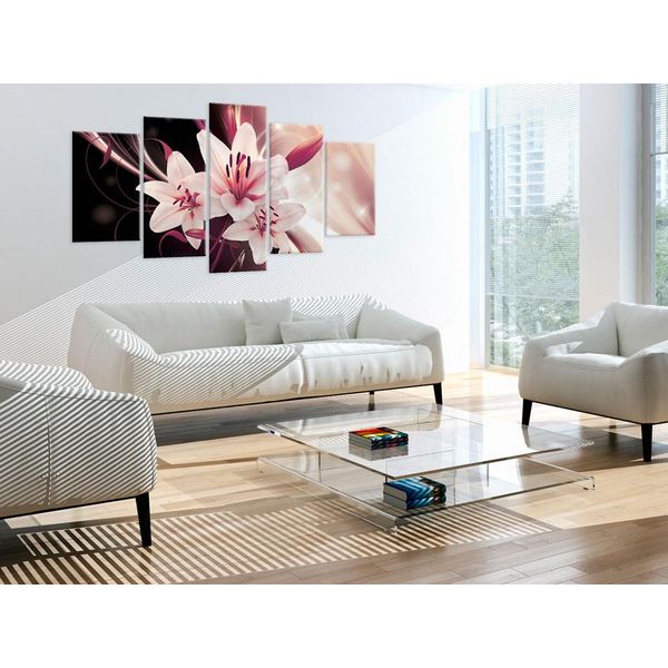 Fiori Asstratti Quadro Di Vetro Acrilico Arte Moderna Da Parete Quadri Di Vetro Immagini B-C-0038-K-P-image