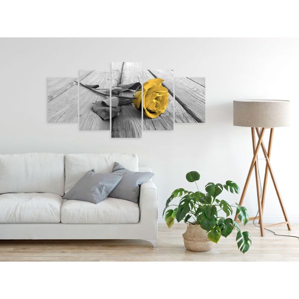 Fiore Rosa Giallo Quadro Di Vetro Acrilico Quadri Di Vetro Moderni Da Parete Immagini B-B-0025-K-N-image