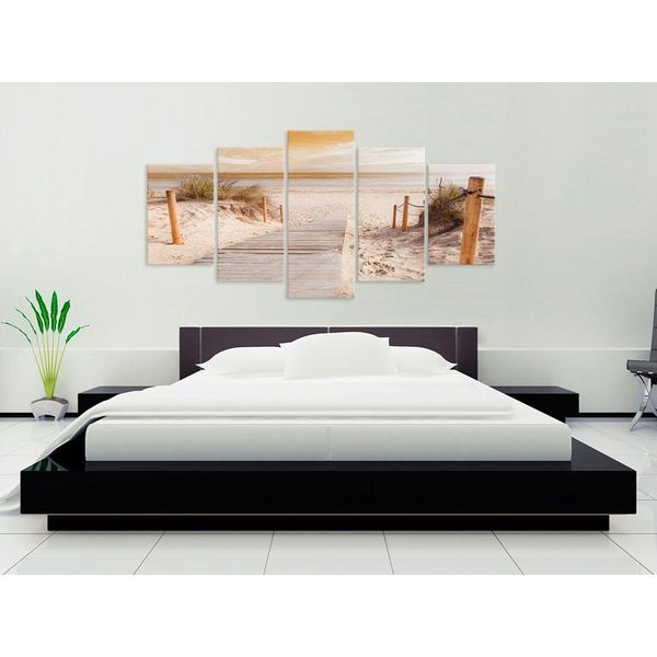 Spiaggia Mare Quadro In Vetro Acrilico Arte Murale Moderna Quadri Di Vetro Immagini C-B-0006-K-O-image