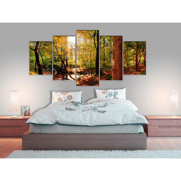 Forest Landscape Quadro Acrilico In Vetro Stampa D'arte Murale Immagini Astratte C-B-0231-K-N-image