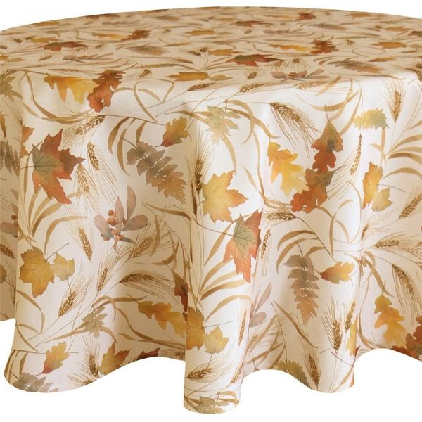Tovaglia Linn Foglie D'autunno Poliestere Rotonda Ø 130 Cm-image