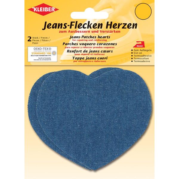 Kleiber 34323 Kleiber Jeans Toppe Cuori, 85 X 105 Mm , Blu Medio-image