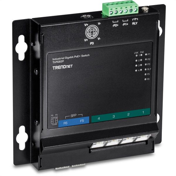 Trendnet TI-PG62F Trendnet 6-Port Industrial Gigabit Poe+ Wallmount Front Acc.-image