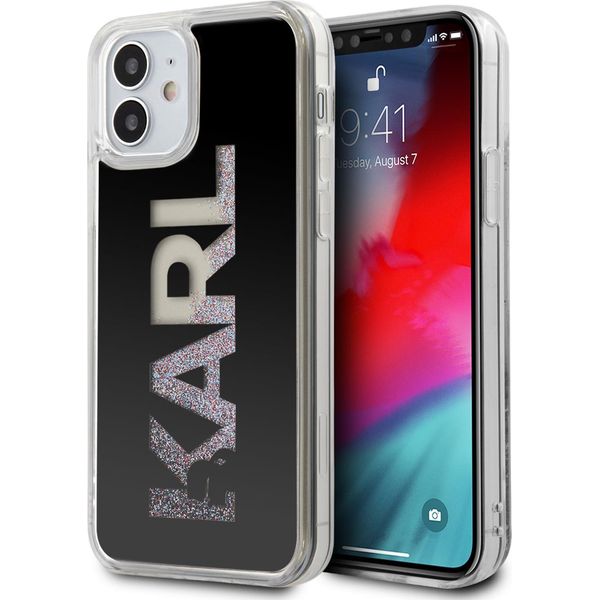 Karl Lagerfeld Klhcp12Sklmlbk Iphone 12Mini 5,4 Czarny/Black Hardcase Karl Logo Glitter-image