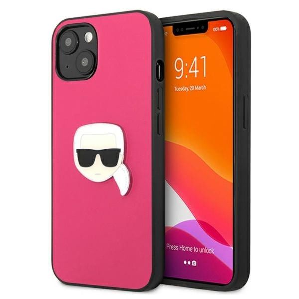 Karl Lagerfeld Klhcp13Spkmp Iphone 13Mini 5,4 RóżOwy/Pink Custodia Rigida In Pelle Ikonik Karl's Head Metal-image