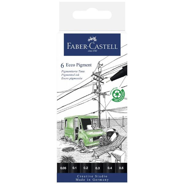 FABER-CASTELL Pigmento Liner Ecco Pigment Nero Confezione Da 6 Pz-image