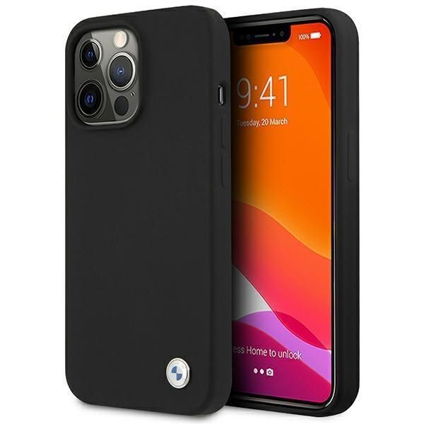 Bmw Custodia Bmhcp13Ssilbk Iphone 13 Mini 5.4 Nero/Nero Custodia Rigida In Silicone Firma-image